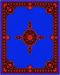 Royal Blue Red Ornamental Medallion Rug