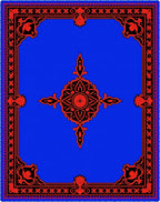 Royal Blue Red Ornamental Medallion Rug