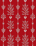 White Folk Art Tree Red Rug
