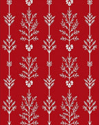 White Folk Art Tree Red Rug