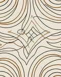 Creamy Beige Abstract Line Art Rug