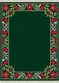 Elegant Red Berry Floral Border Rug