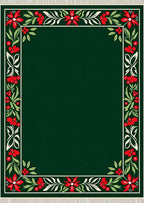Elegant Red Berry Floral Border Rug