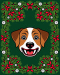 Festive Dog Holiday Garland Rug