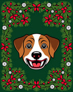 Festive Dog Holiday Garland Rug