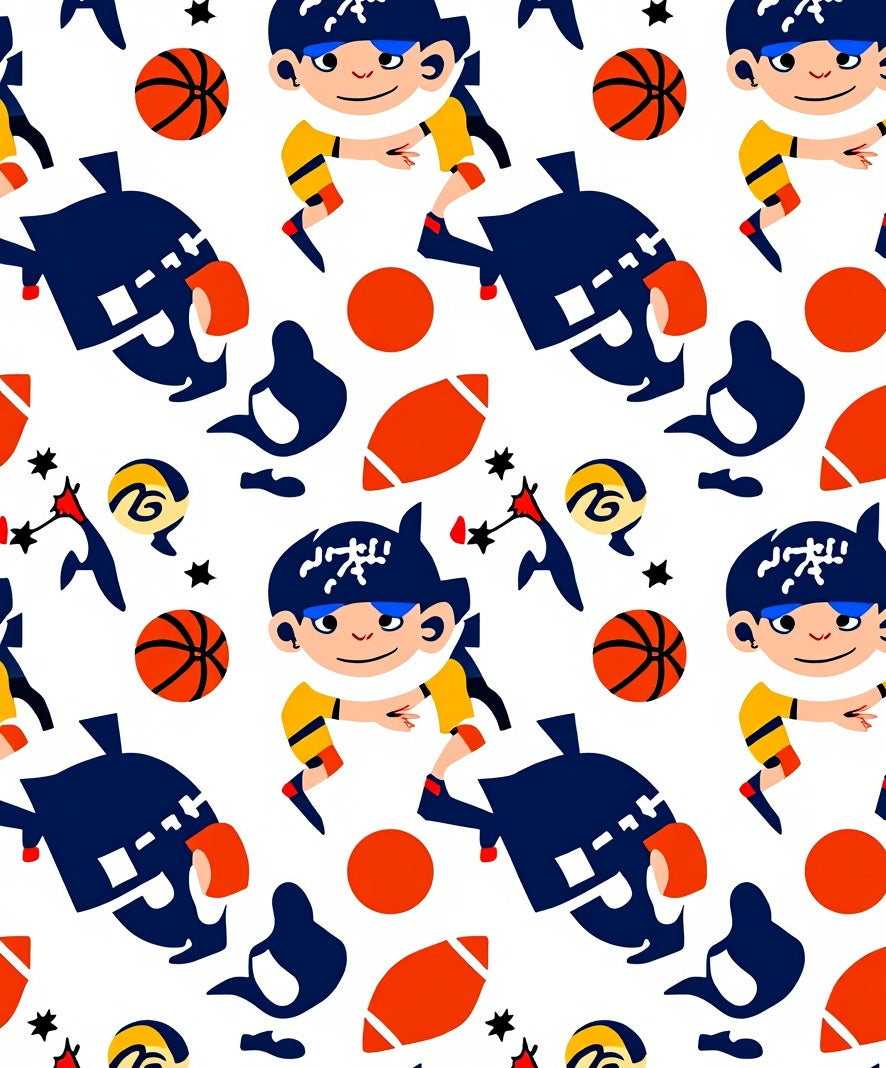 Kid's Sporty Action All Over Rug