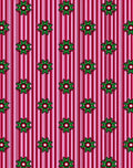 Rose Pink Striped Floral Medallion Rug