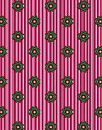 Rose Pink Striped Floral Medallion Rug