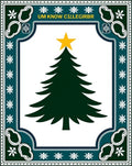 Dark Green Christmas Tree Golden Star Rug