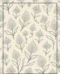 Neutral Cream Botanical Floral Rug