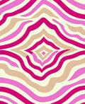 Retro Pink Beige Wavy Stripes Rug