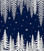 Deep Blue Winter Forest Snowflake Scene Rug