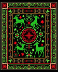 Vibrant Green Deer Garden Medallion Rug