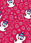 Fun Pink Snowman Whimsical Swirls Rug