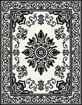 Black Cream Classical Ornate Medallion Rug