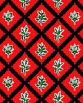 Red Black Leaf Medallion Rug