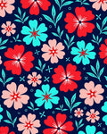 Bold Red Teal Floral Garden Rug
