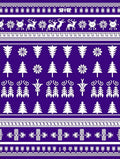 Deep Purple White Reindeer Christmas Trees Rug