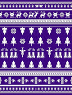 Deep Purple White Reindeer Christmas Trees Rug