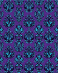 Regal Purple Teal Damask Floral Rug