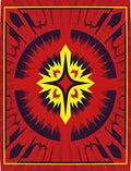 Red Yellow Burst Radial Rug