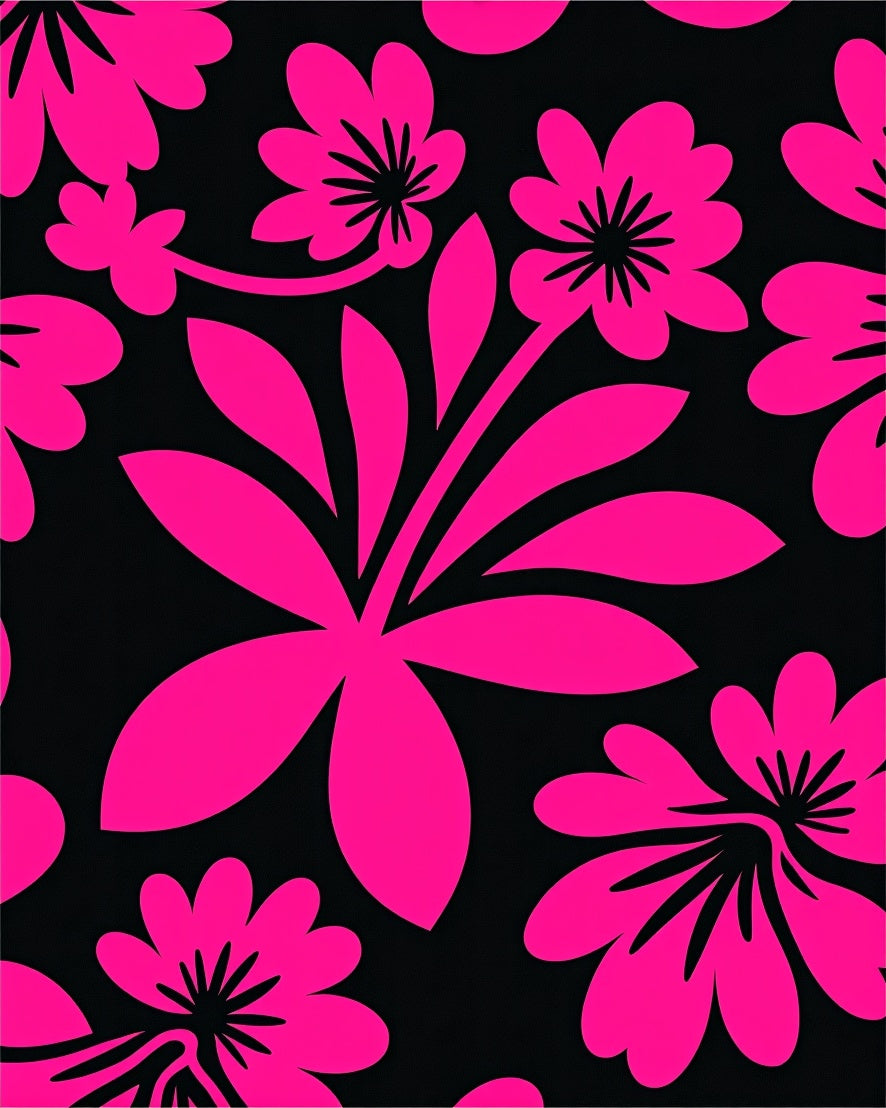 Bright Pink Floral Bloom Rug