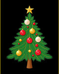Jolly Evergreen Christmas Tree Ornaments Rug