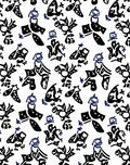 Abstract Ink Bird And Flower Rug