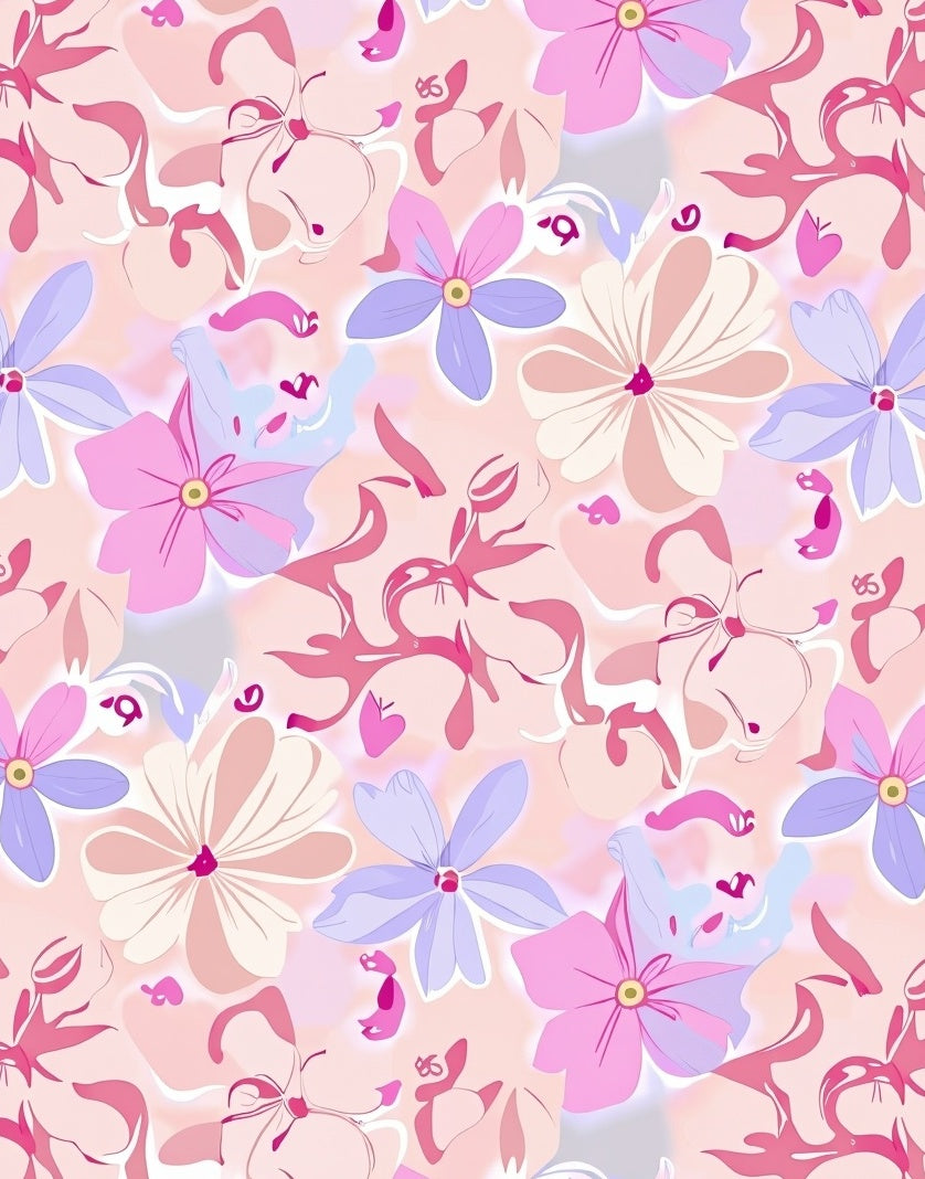 Pink Lilac Bloom Garland Rug
