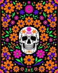 Vibrant Skull Floral Celebration Rug