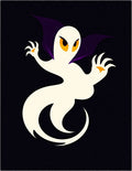 Spooky Cream Ghost Bat Figure Rug