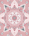 Rose Pink Mandala Starburst Rug