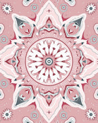 Rose Pink Mandala Starburst Rug