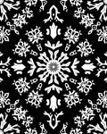 Monochromatic White Snowflake Abstraction Rug
