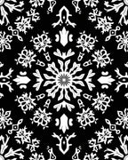 Monochromatic White Snowflake Abstraction Rug