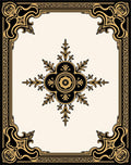 Ornate Gold Black Floral Medallion Rug