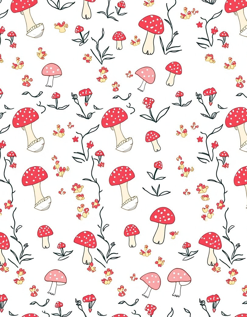 Whimsical Red Mushroom Garden Flora Rug