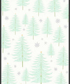 Holiday Green Pine Trees Snowflake Rug