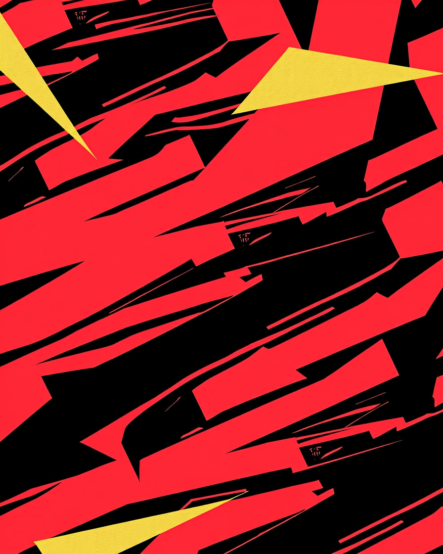 Bold Red Yellow Abstract Streaks Rug