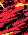 Bold Red Yellow Abstract Streaks Rug