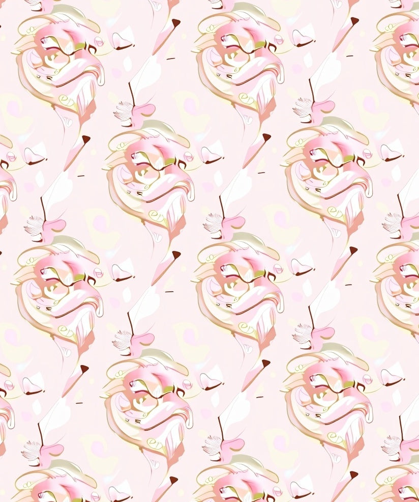Soft Peach Swirl Abstract Textile Rug