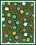 Whimsical Frogs Snowflakes Swirls Rug