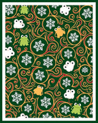 Whimsical Frogs Snowflakes Swirls Rug