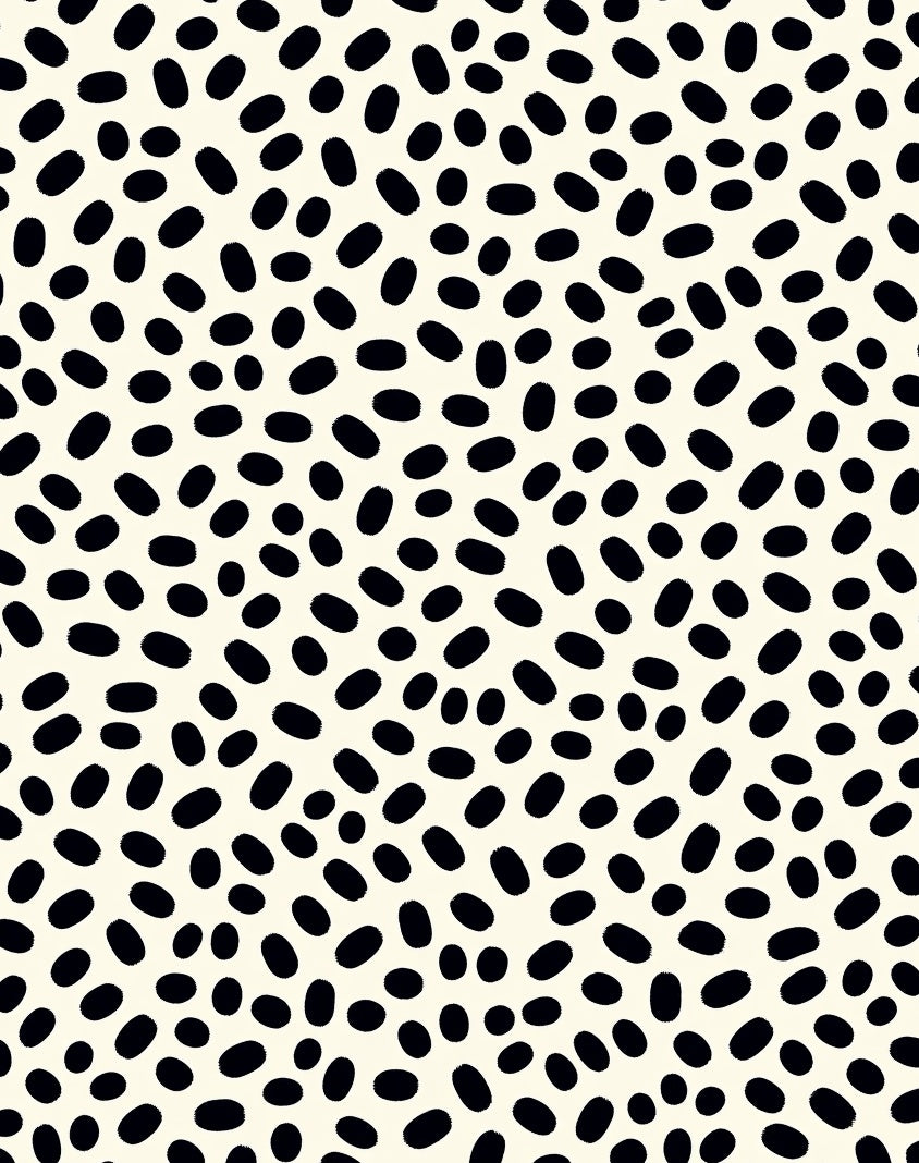 Minimalist Black Oval Speckled Cream Rug