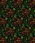 Whimsical Berry and Leaf Collage Rug