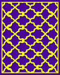 Golden Quatrefoil Lattice Purple Rug