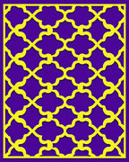 Golden Quatrefoil Lattice Purple Rug