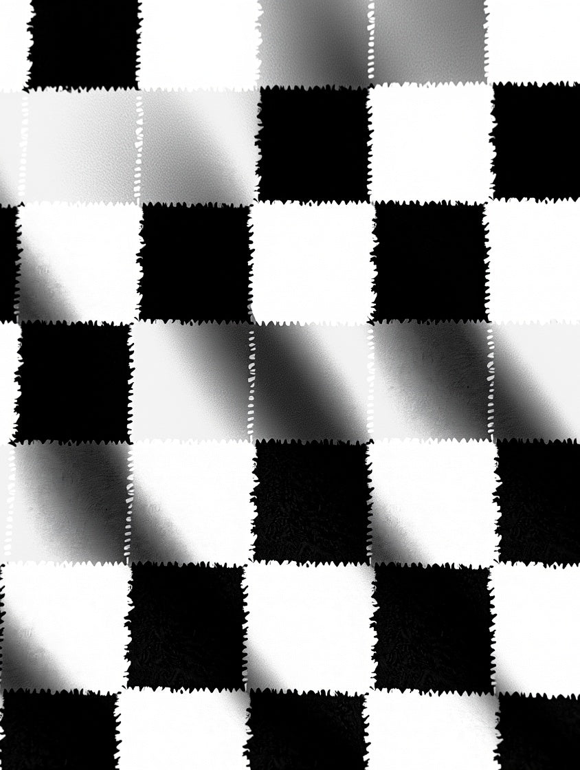 Monochrome Checkerboard Square Gradient Rug
