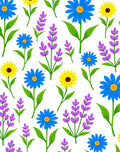 Blue Yellow Purple Floral Meadow Rug