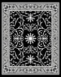 Black White Intricate Scroll Work Rug